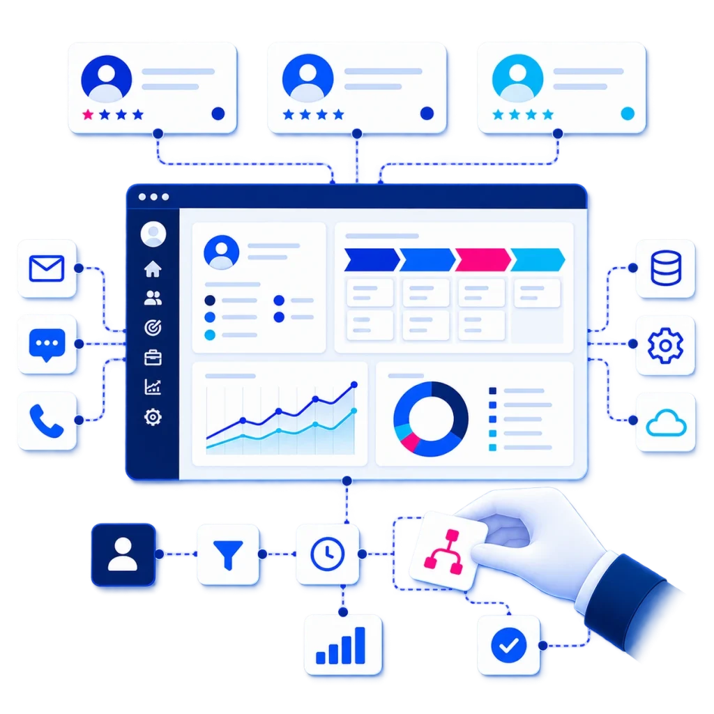 Zoho CRM consulting, integration and automation illustration
